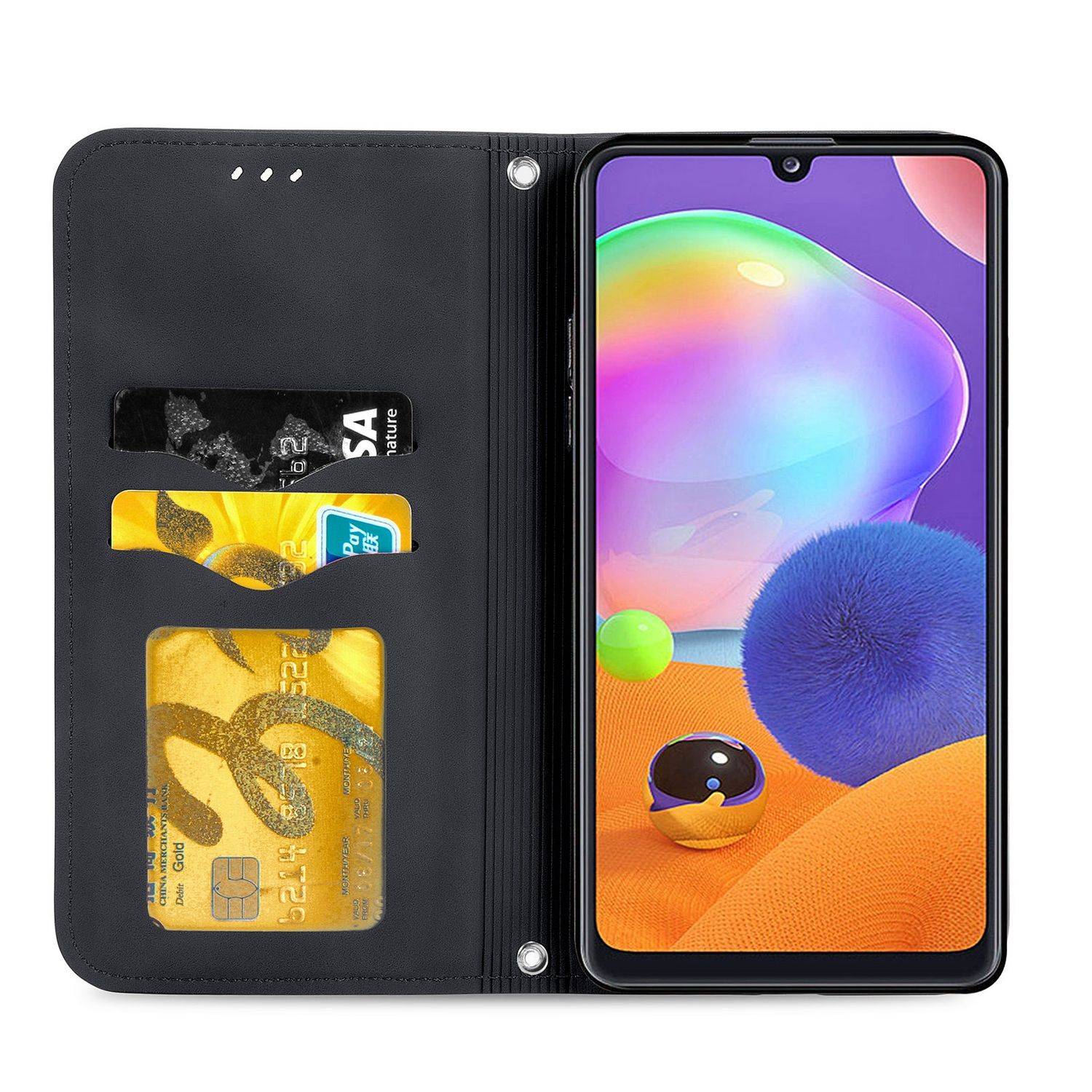 Samsung Galaxy A32 5G Handyhülle Bookcover Schwarz