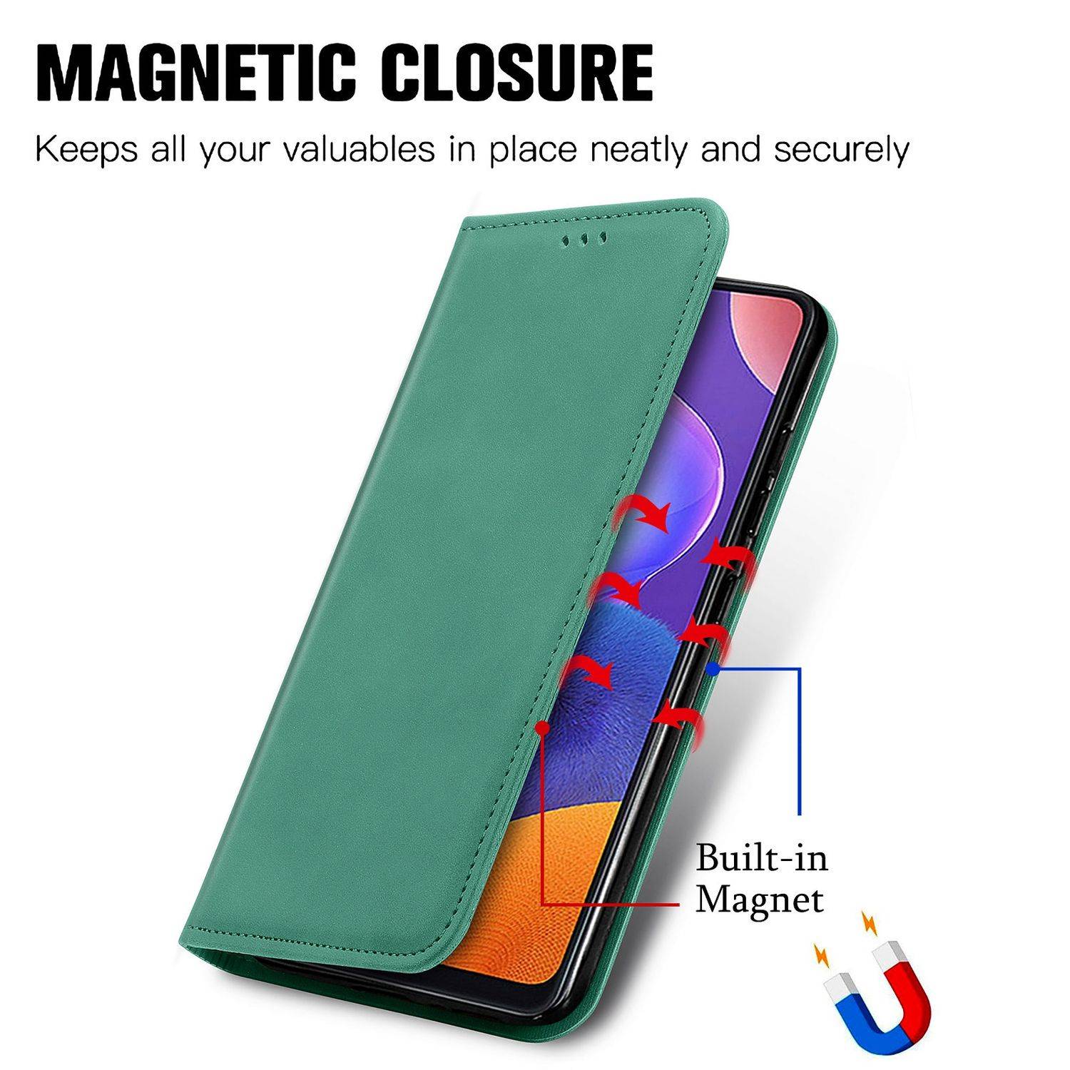Samsung Galaxy A32 5G Handyhülle Bookcover Grün