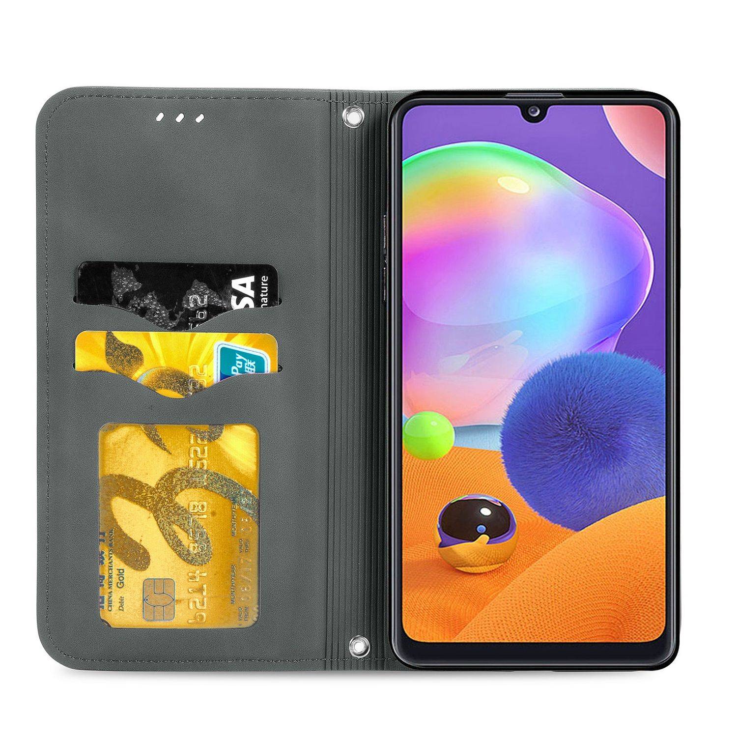 Samsung Galaxy A32 5G Handyhülle Bookcover Grau