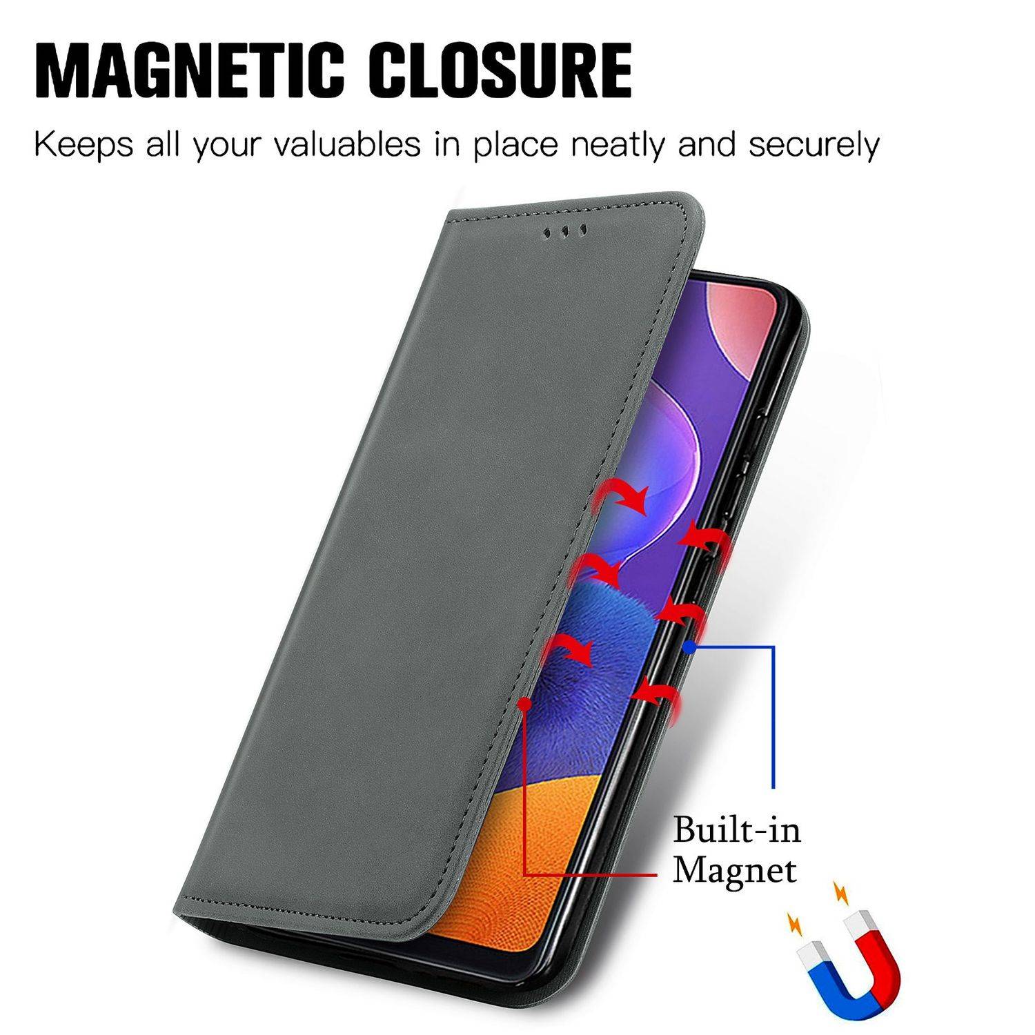 Samsung Galaxy A32 5G Handyhülle Bookcover Grau