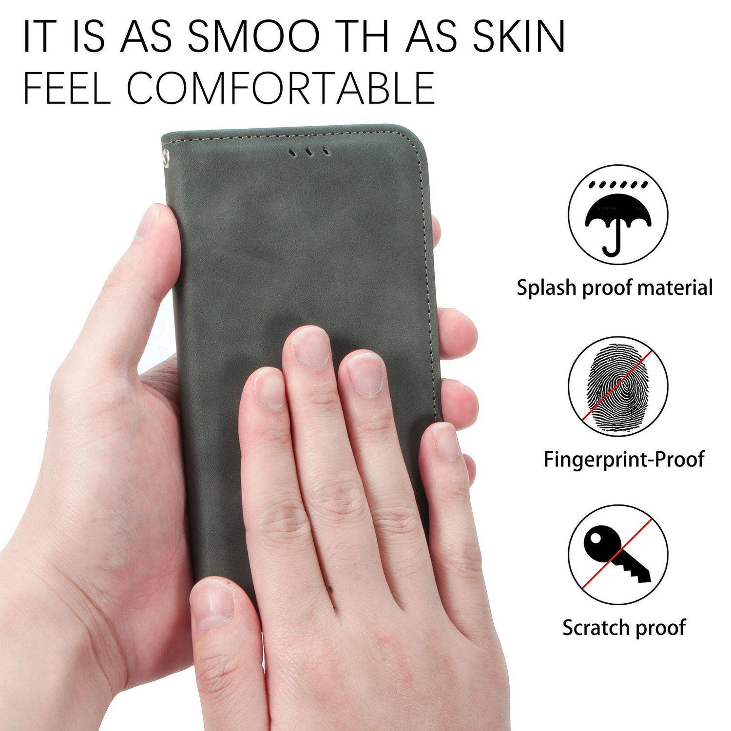 Samsung Galaxy A32 5G Handyhülle Bookcover Grau