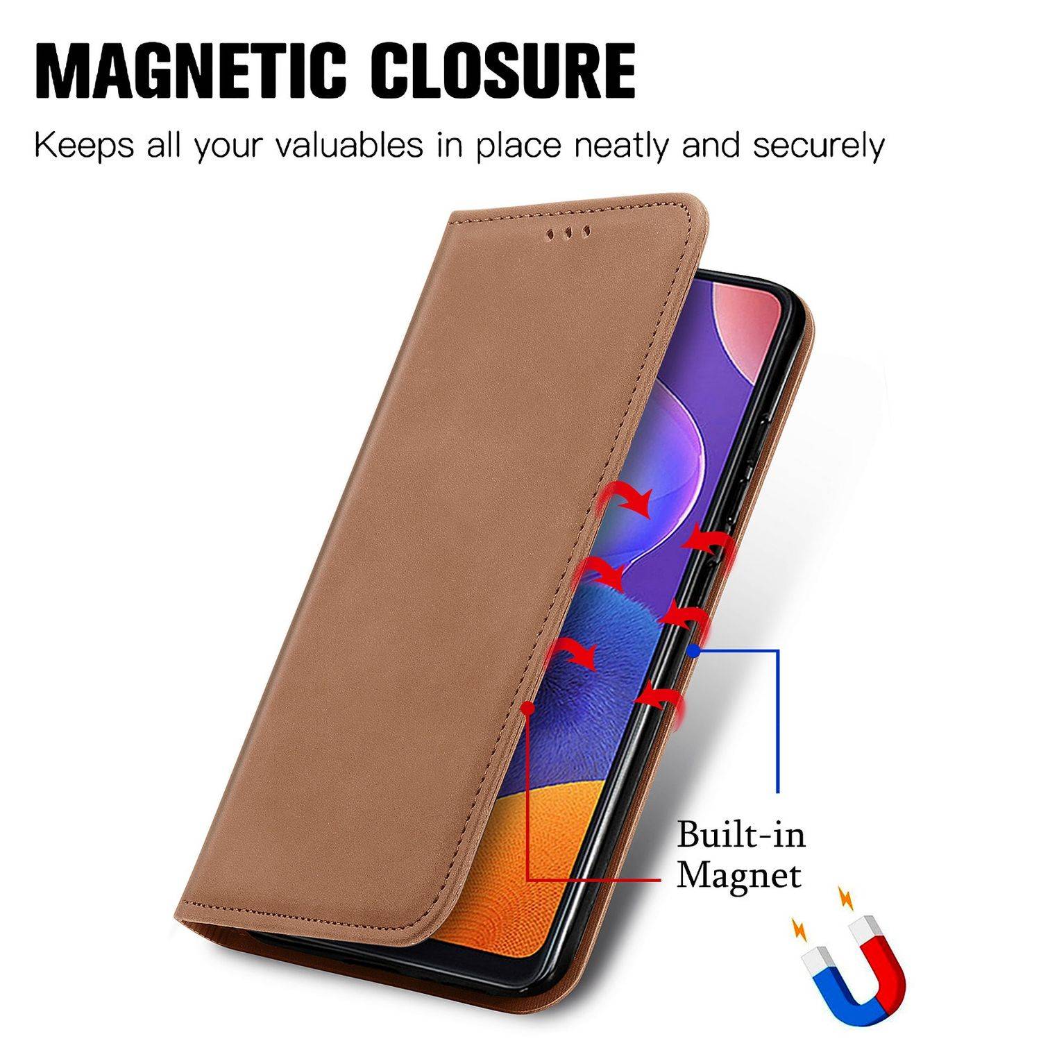 Samsung Galaxy A32 5G Handyhülle Bookcover Braun