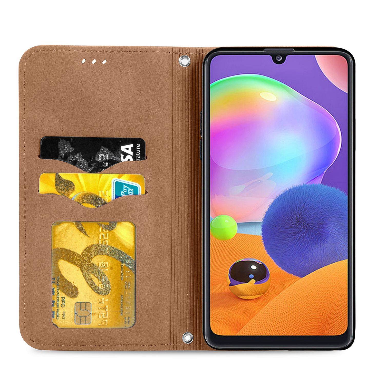 Samsung Galaxy A32 5G Handyhülle Bookcover Braun