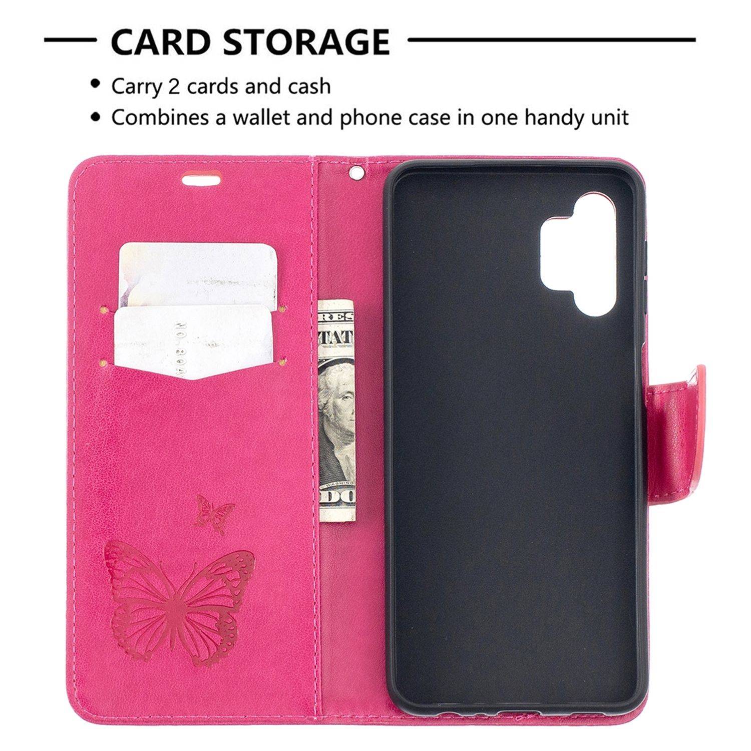 Samsung Galaxy A32 5G Handyhülle Bookcover Rosa