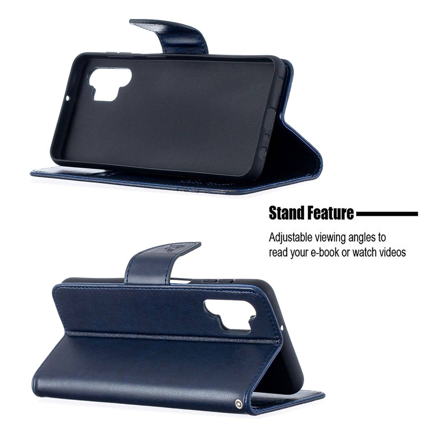 Hülle kompatibel mit Samsung Galaxy A32 5G Kunstleder Handyhülle - Handy Case Blau