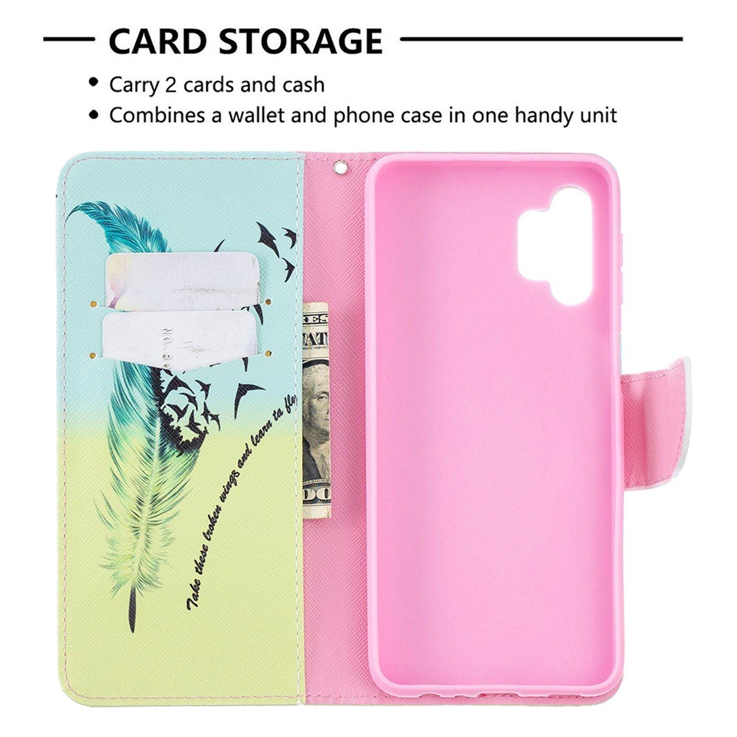 Samsung Galaxy A32 5G Handyhülle Bookcover Rosa