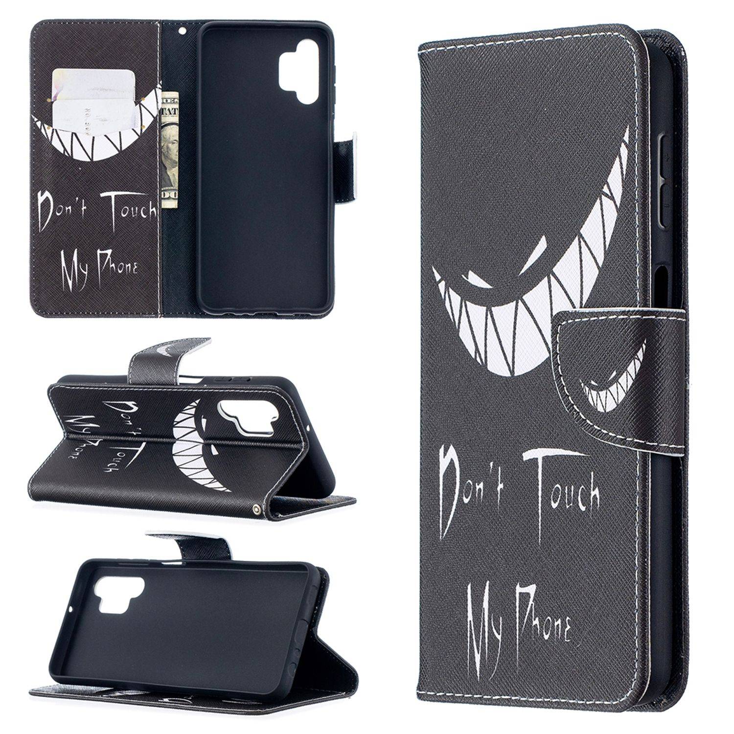 Hülle kompatibel mit Samsung Galaxy A32 5G Kunstleder Handyhülle - Handy Case Schwarz
