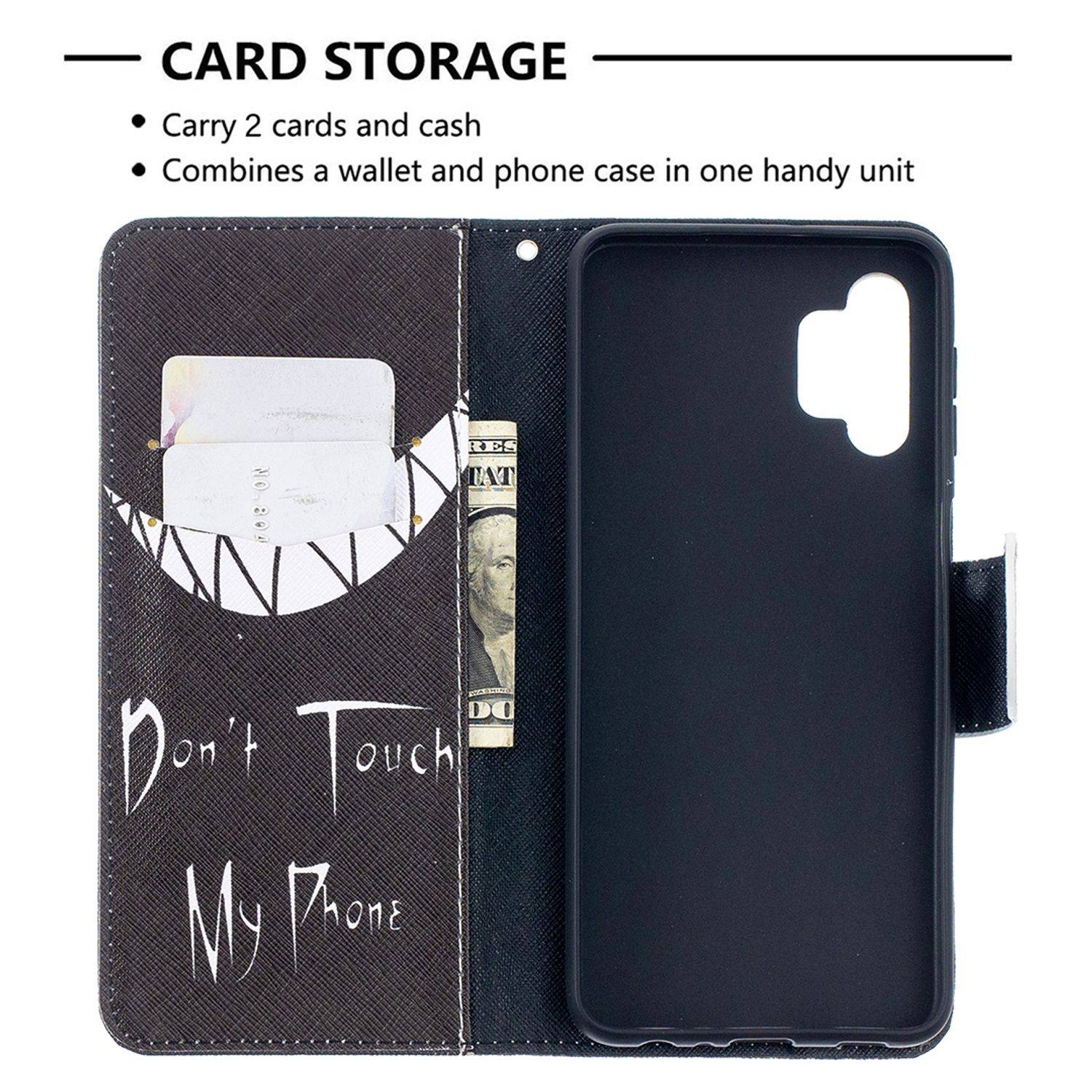 Hülle kompatibel mit Samsung Galaxy A32 5G Kunstleder Handyhülle - Handy Case Schwarz