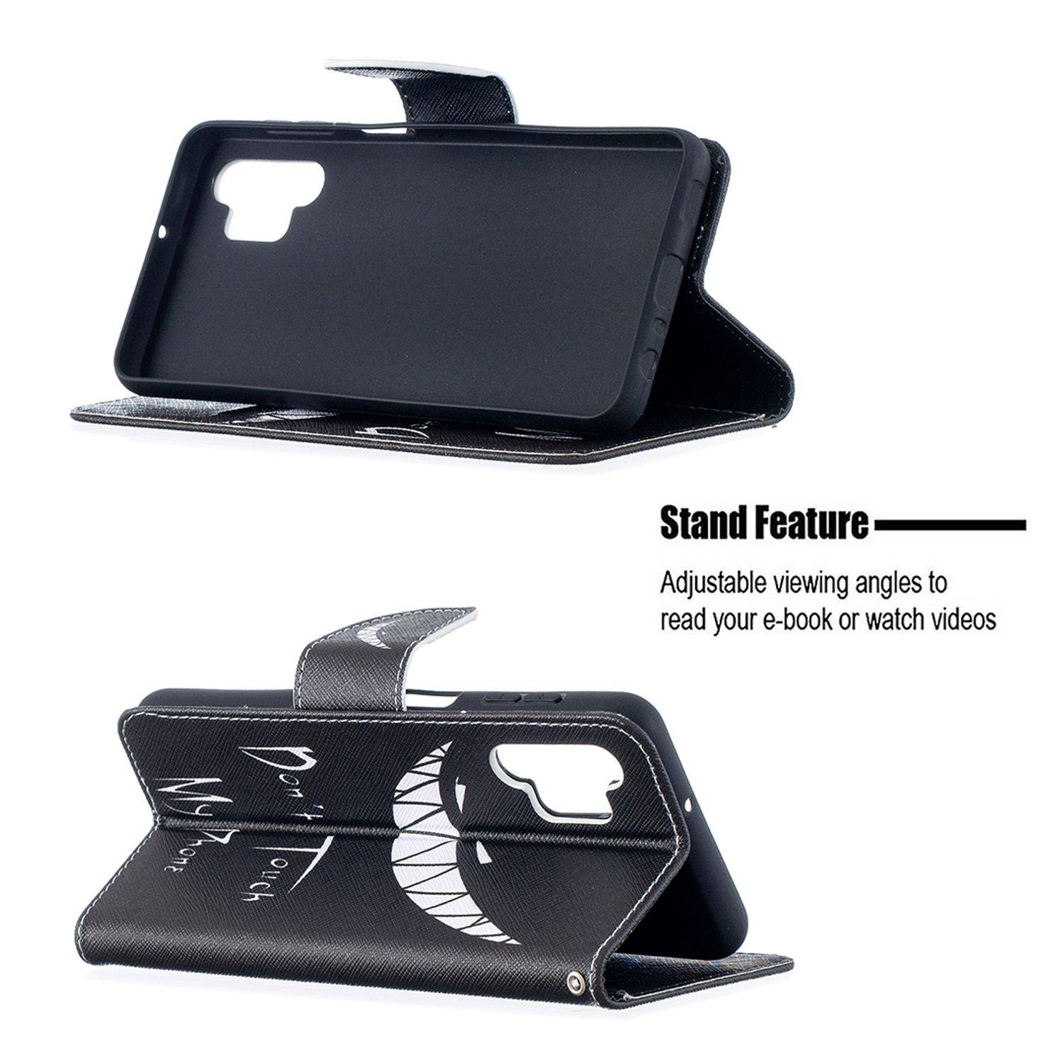 Hülle kompatibel mit Samsung Galaxy A32 5G Kunstleder Handyhülle - Handy Case Schwarz
