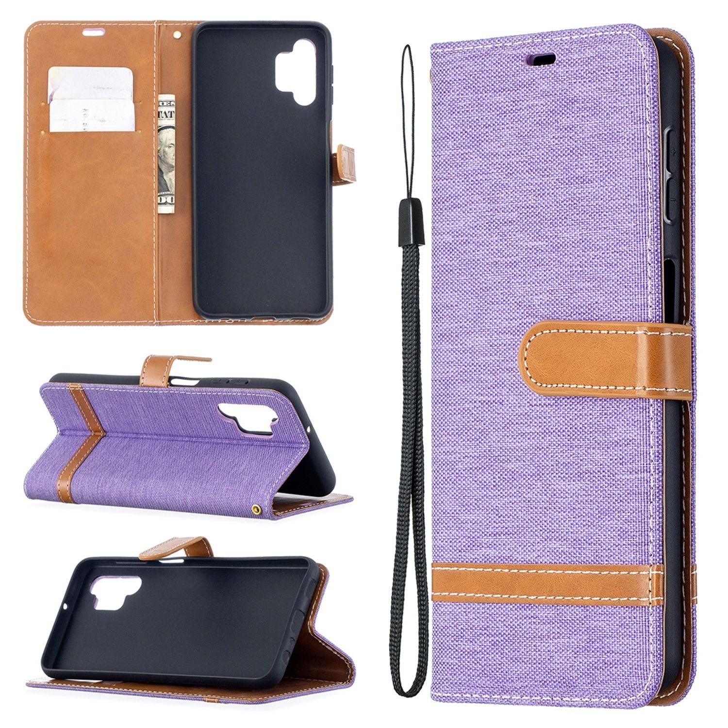 Samsung Galaxy A32 5G Handyhülle Bookcover Violett