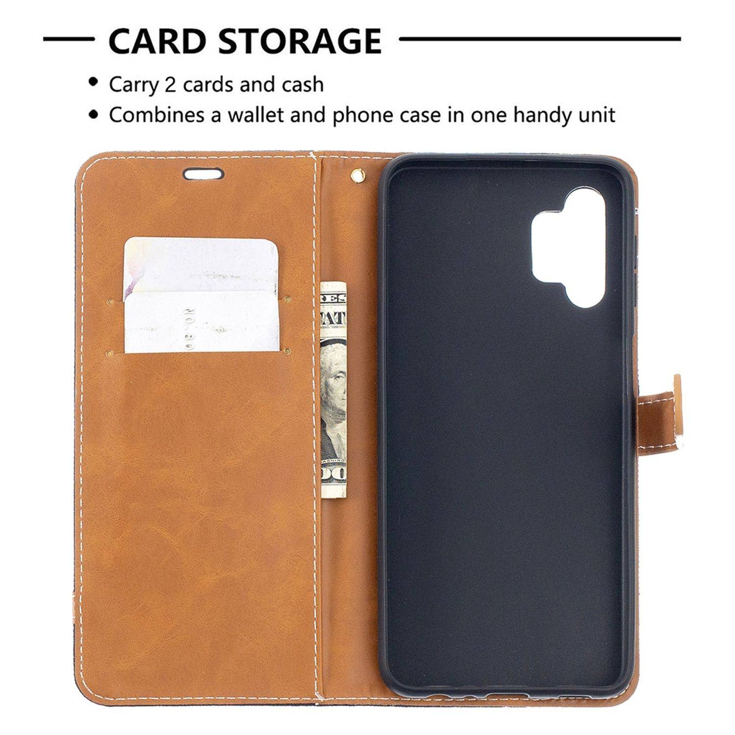Samsung Galaxy A32 5G Handyhülle Bookcover Schwarz