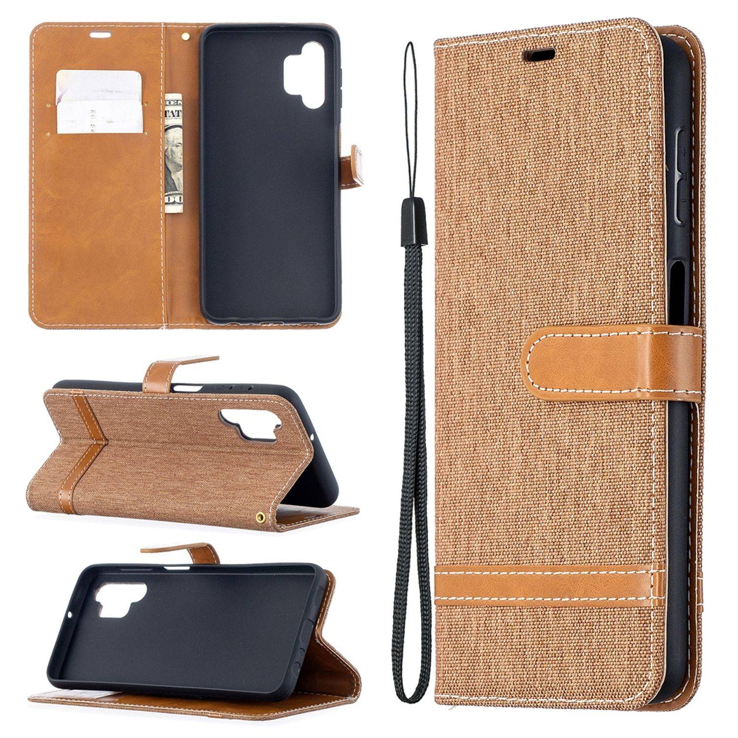 Samsung Galaxy A32 5G Handyhülle Bookcover Braun