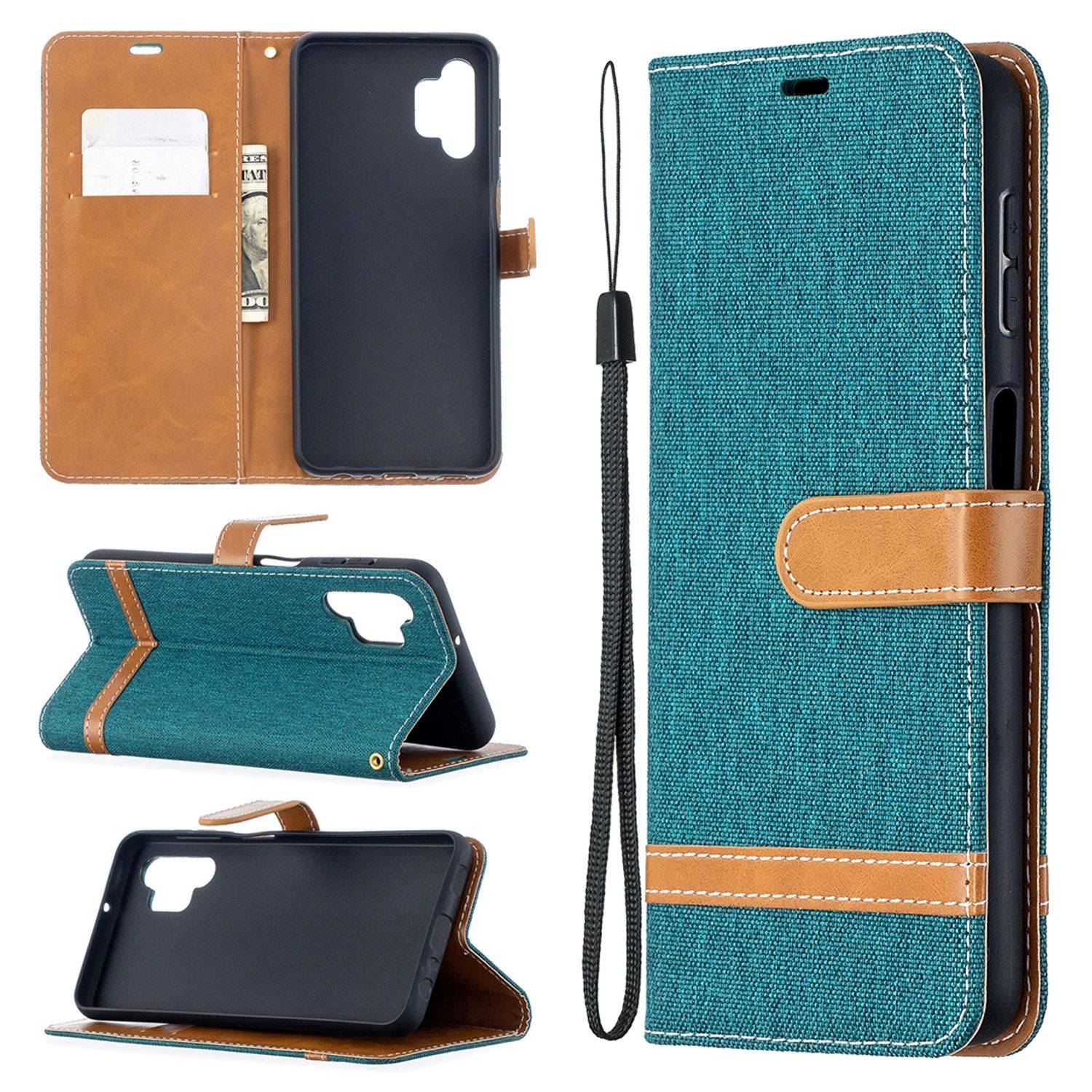 Samsung Galaxy A32 5G Handyhülle Bookcover Grün