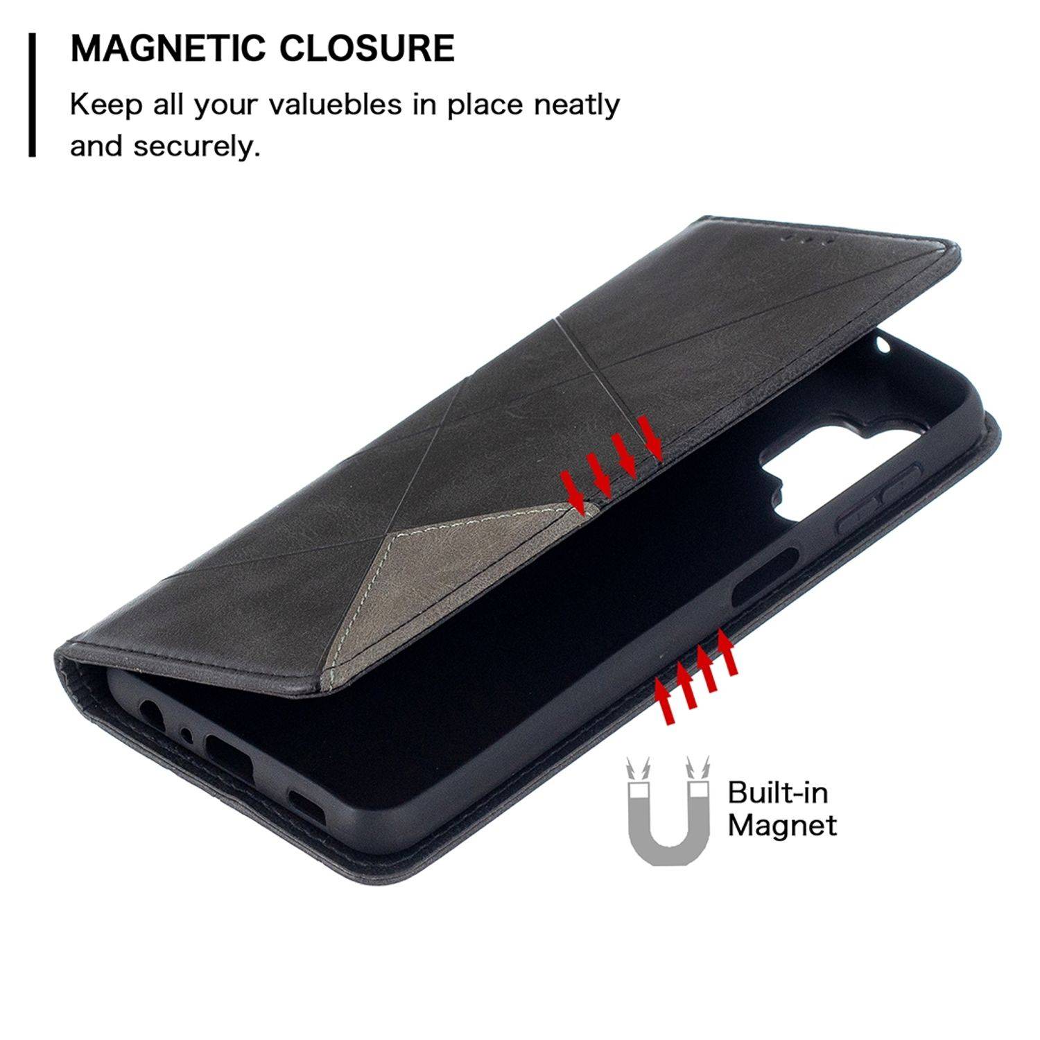 Samsung Galaxy A32 5G Handyhülle Bookcover Schwarz