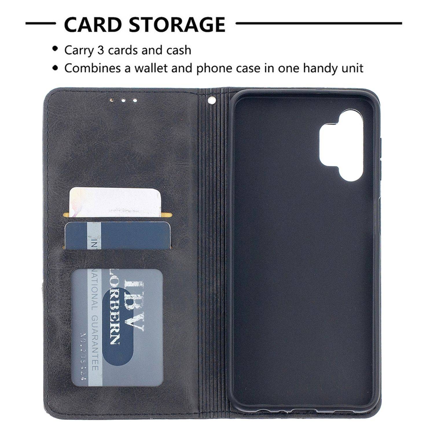 Samsung Galaxy A32 5G Handyhülle Bookcover Schwarz