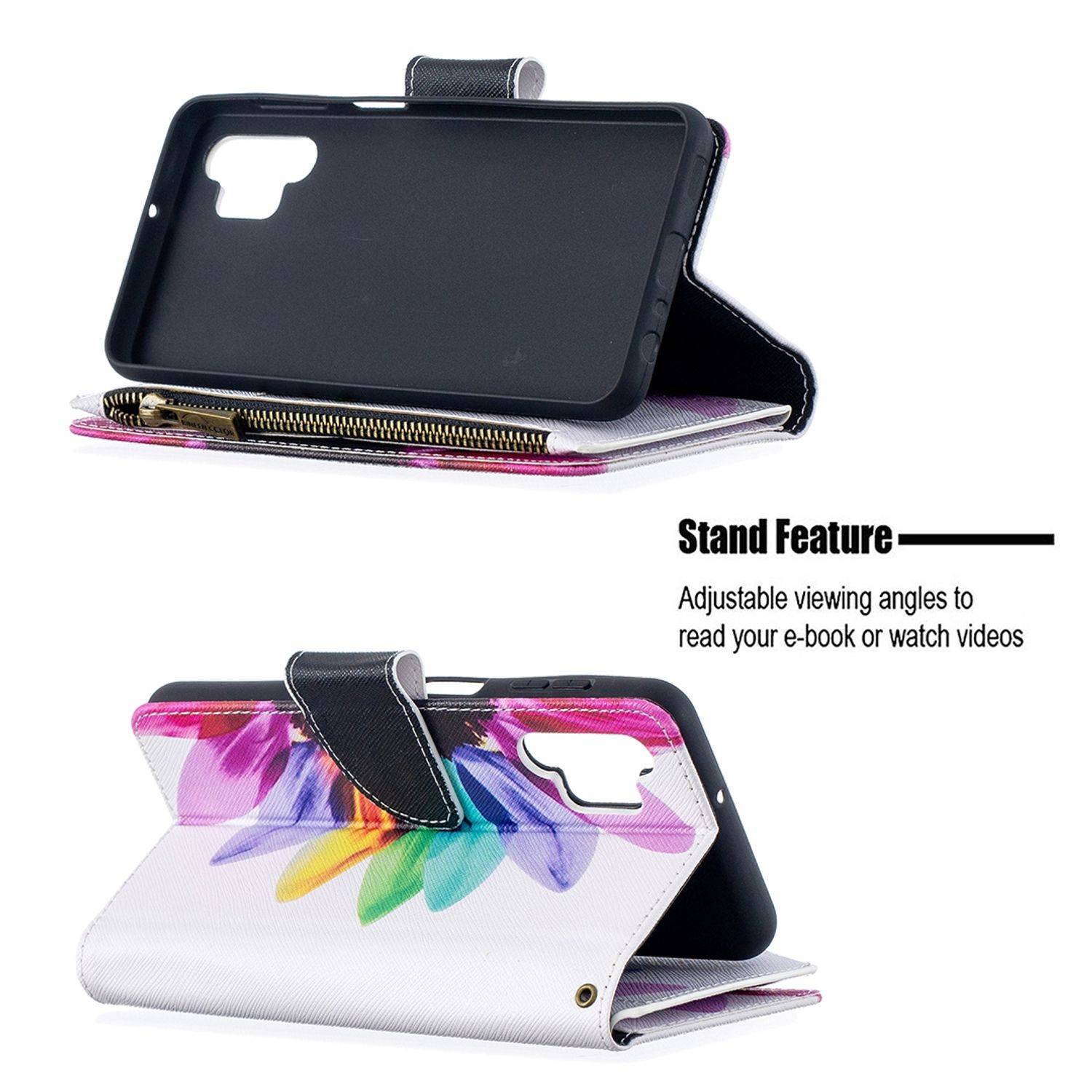 Samsung Galaxy A32 5G Handyhülle Bookcover Weiß