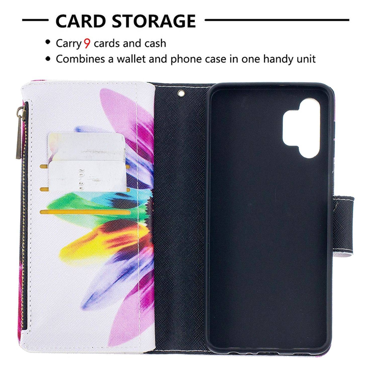 Samsung Galaxy A32 5G Handyhülle Bookcover Weiß
