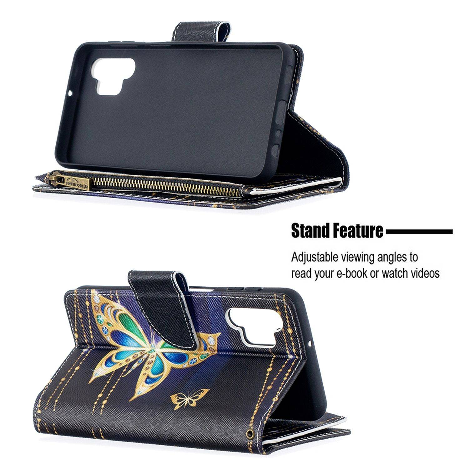 Hülle kompatibel mit Samsung Galaxy A32 5G Kunstleder Handyhülle - Handy Case Schwarz