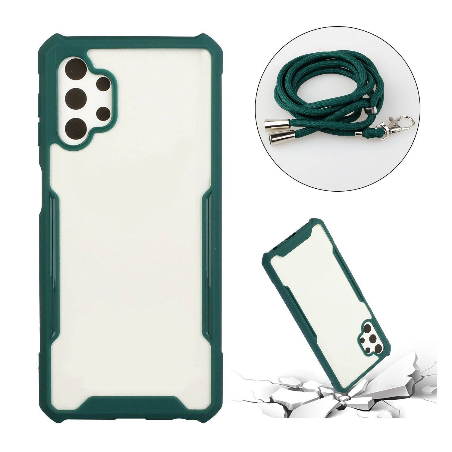 Samsung Galaxy A32 5G Handykette Umhängetasche Grün