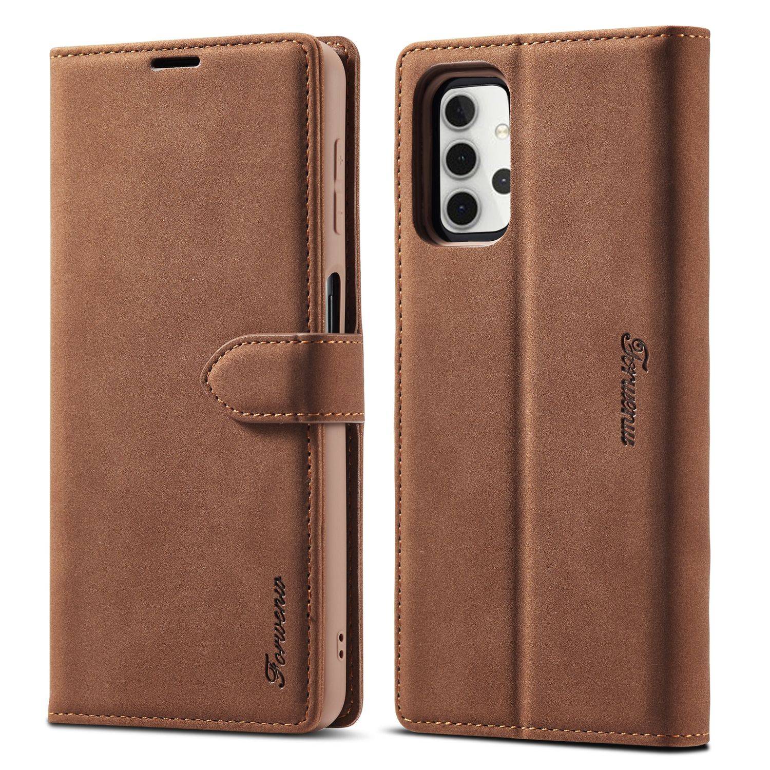 Samsung Galaxy A32 5G Handyhülle Bookcover Braun