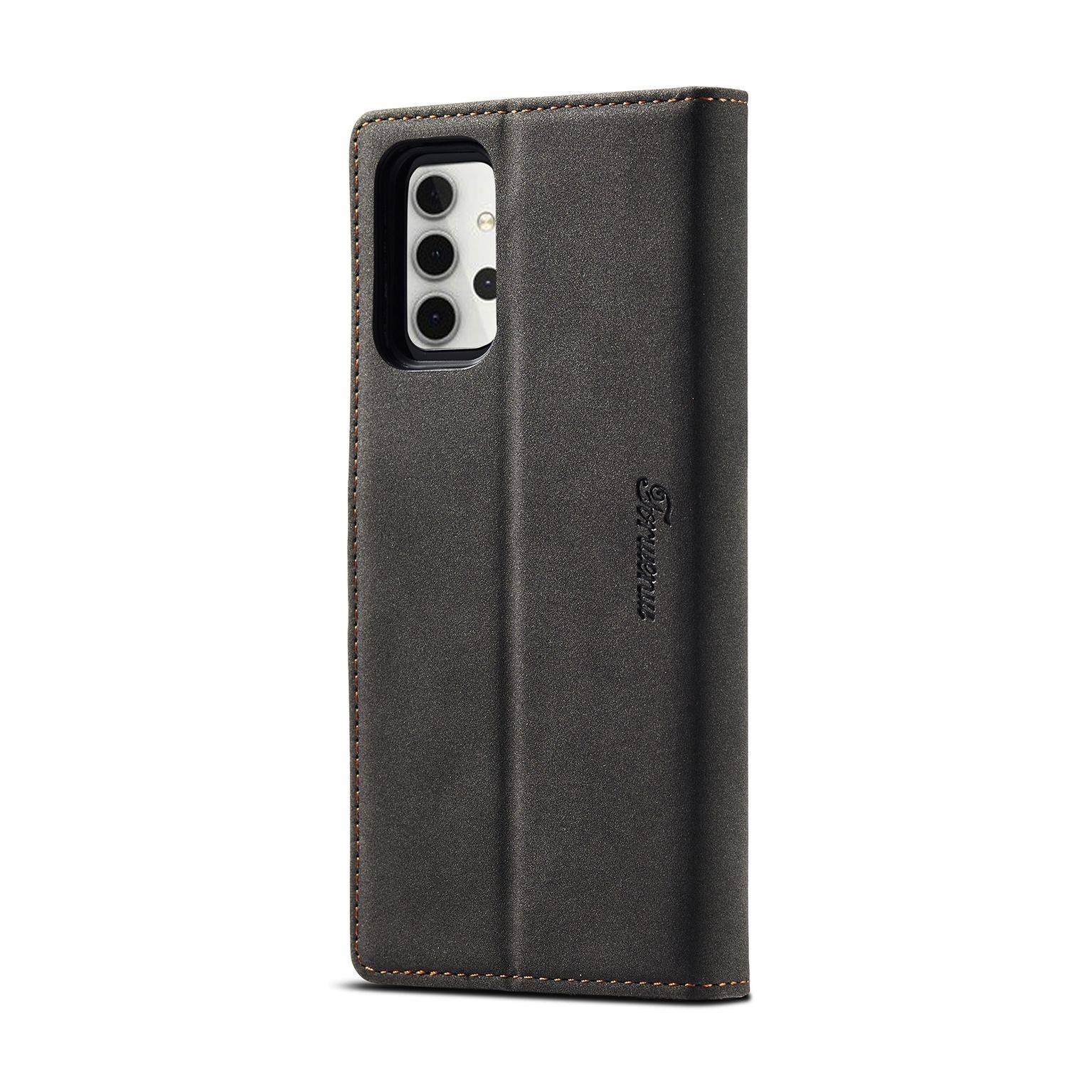 Hülle kompatibel mit Samsung Galaxy A32 5G Kunstleder Handyhülle - Handy Case Schwarz