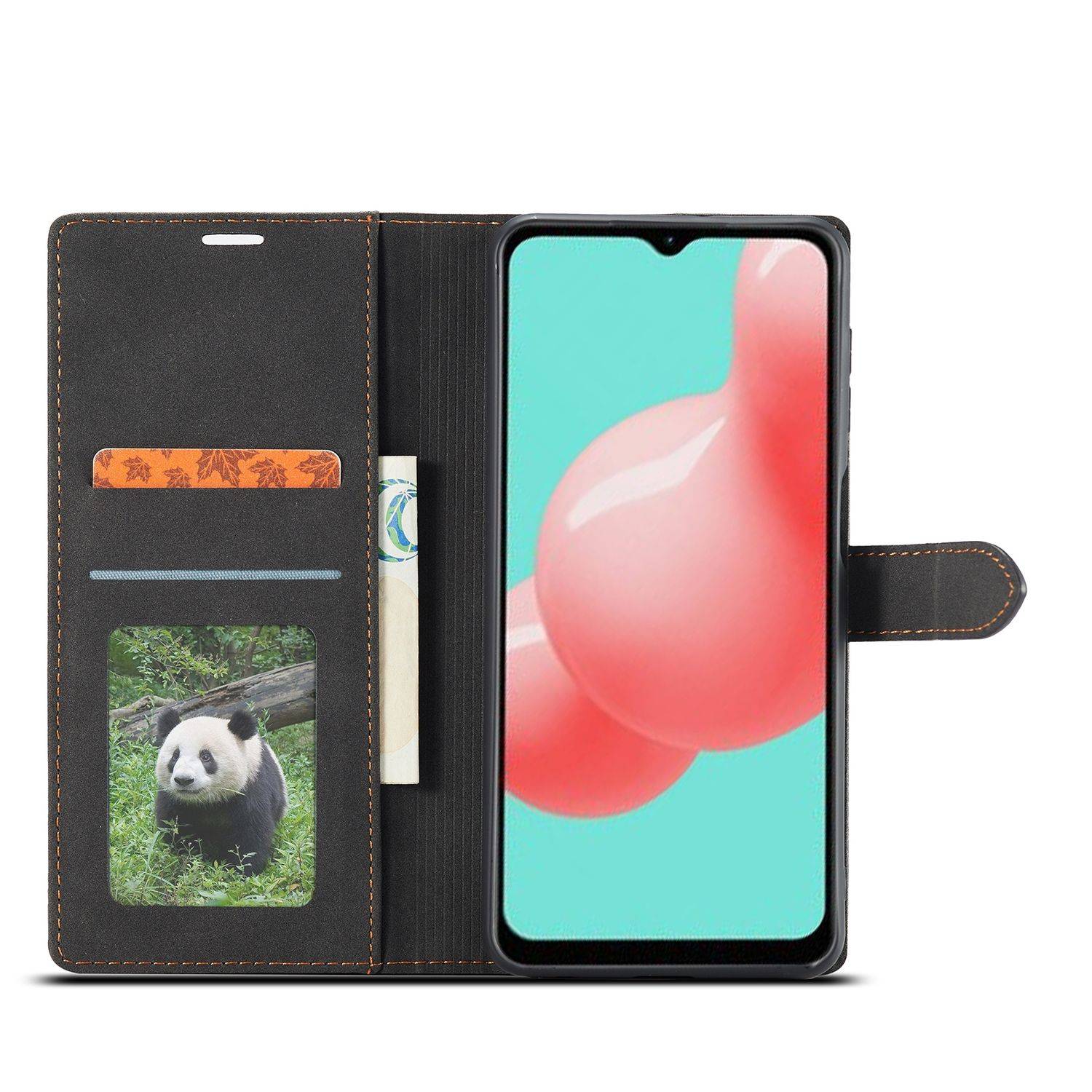 Hülle kompatibel mit Samsung Galaxy A32 5G Kunstleder Handyhülle - Handy Case Schwarz