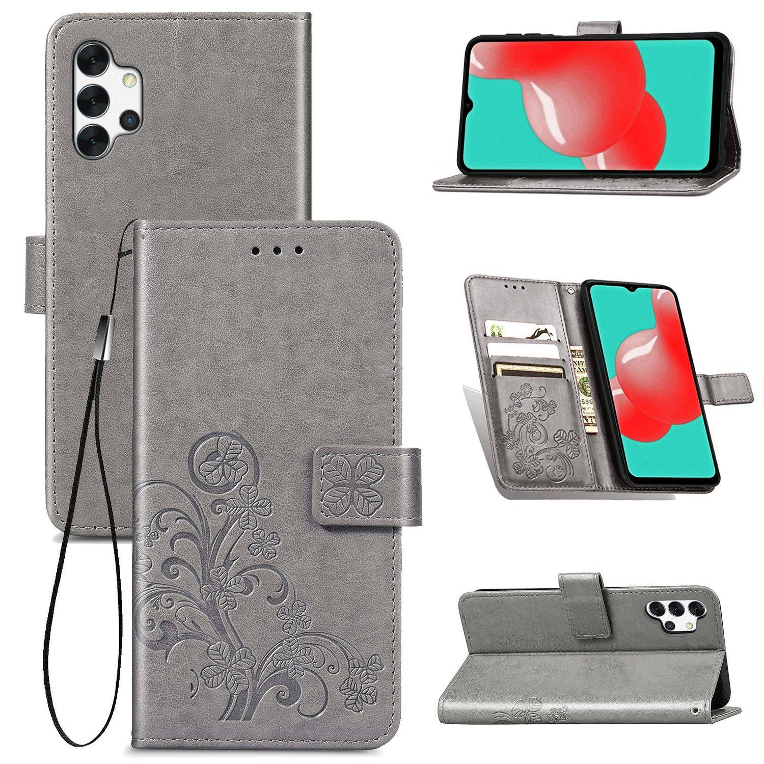 Samsung Galaxy A32 5G Handyhülle Bookcover Grau