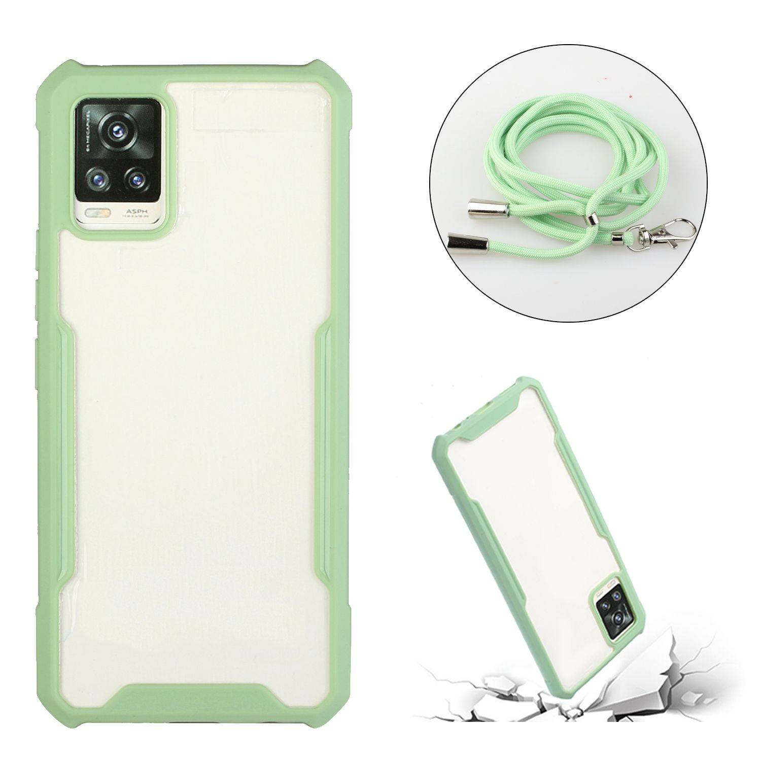 Hülle kompatibel mit Samsung Galaxy A52 4G / 5G / A52s Kunststoff Handykette Cover - Case Handyhülle Grün