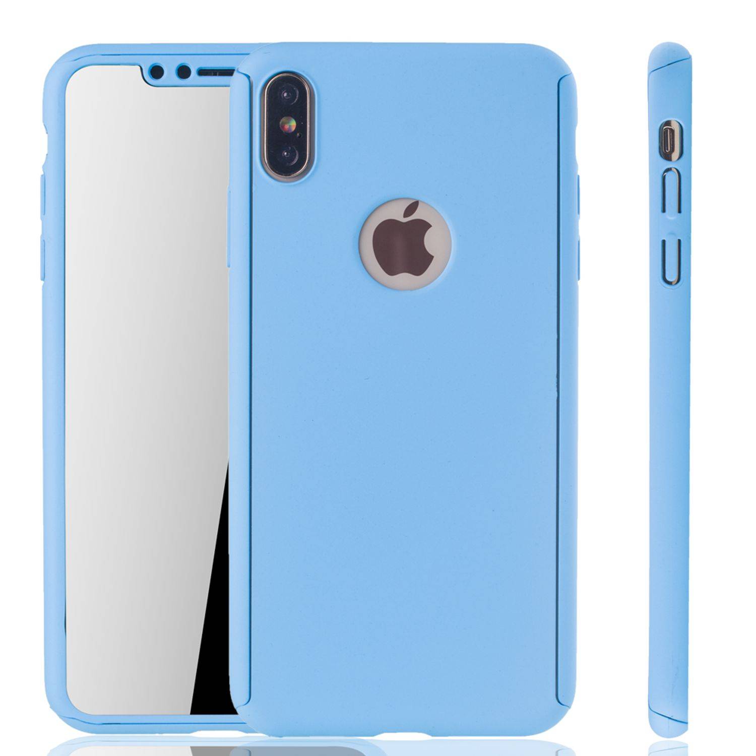 Apple iPhone XS Max Handyhülle 360 Grad Schutz Full Cover Blau