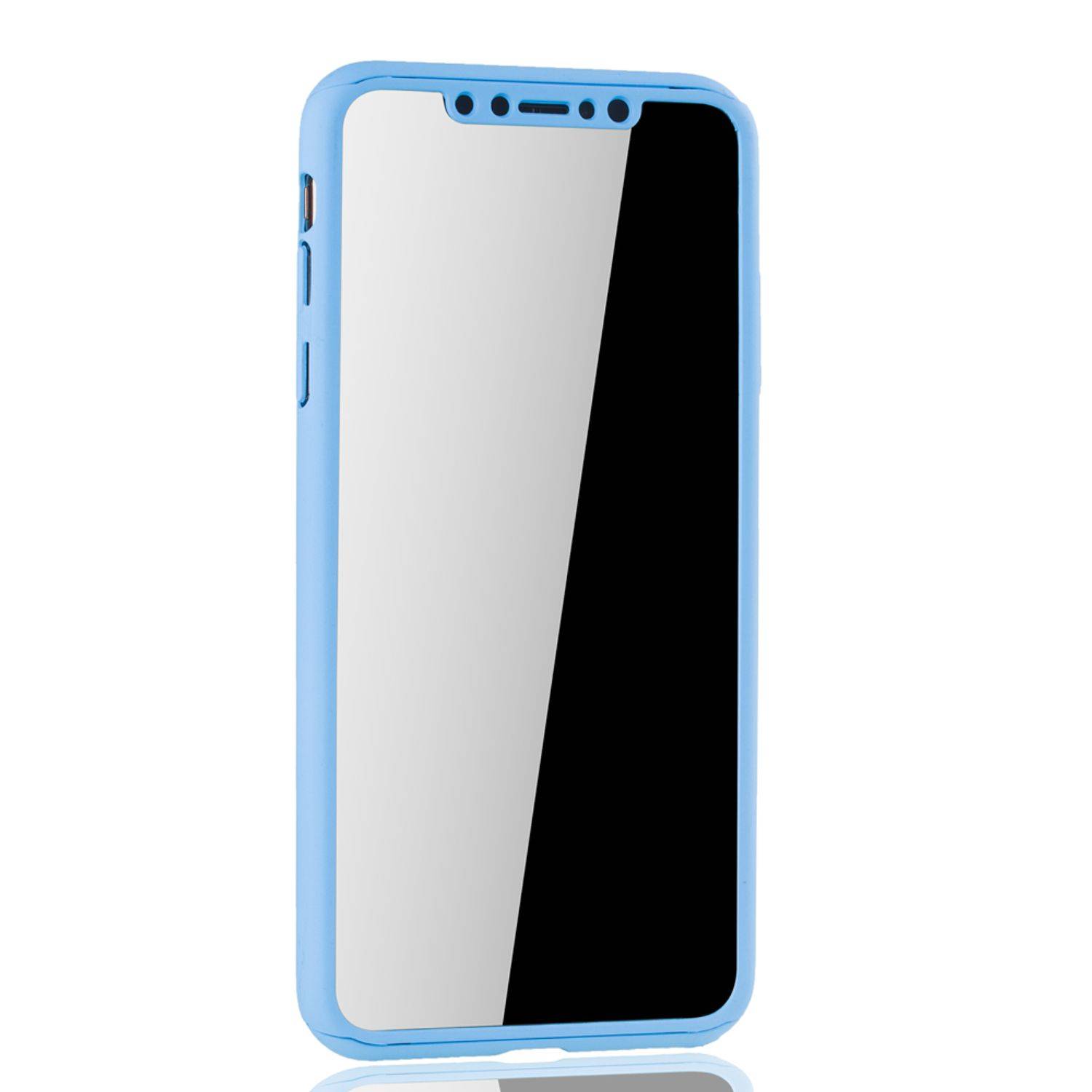 Apple iPhone XS Max Handyhülle 360 Grad Schutz Full Cover Blau