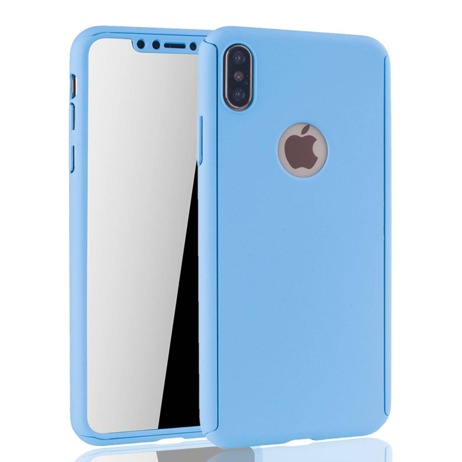 Apple iPhone XS Max Handyhülle 360 Grad Schutz Full Cover Blau