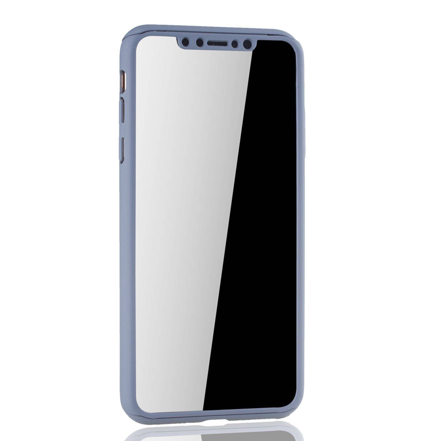 Apple iPhone XS Max Handyhülle 360 Grad Schutz Full Cover Grau