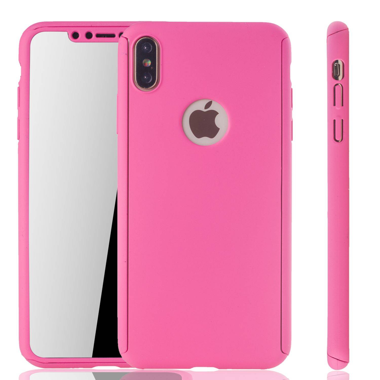 Apple iPhone XS Max Handyhülle 360 Grad Schutz Full Cover Rosa