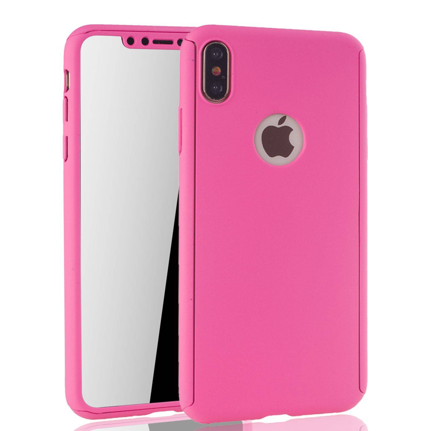 Apple iPhone XS Max Handyhülle 360 Grad Schutz Full Cover Rosa