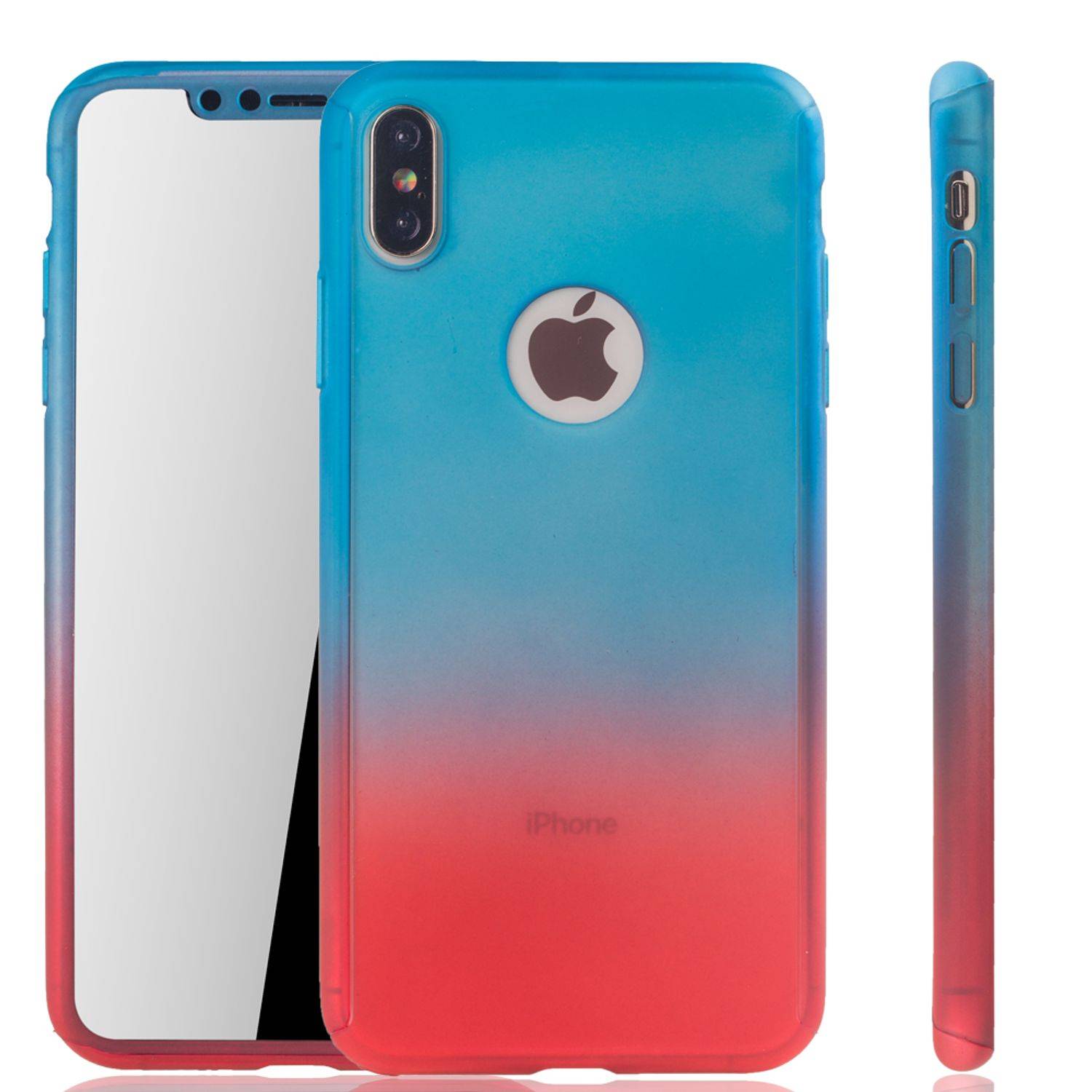 Apple iPhone XS Max Handyhülle 360 Grad Schutz Full Cover Mehrfarbig