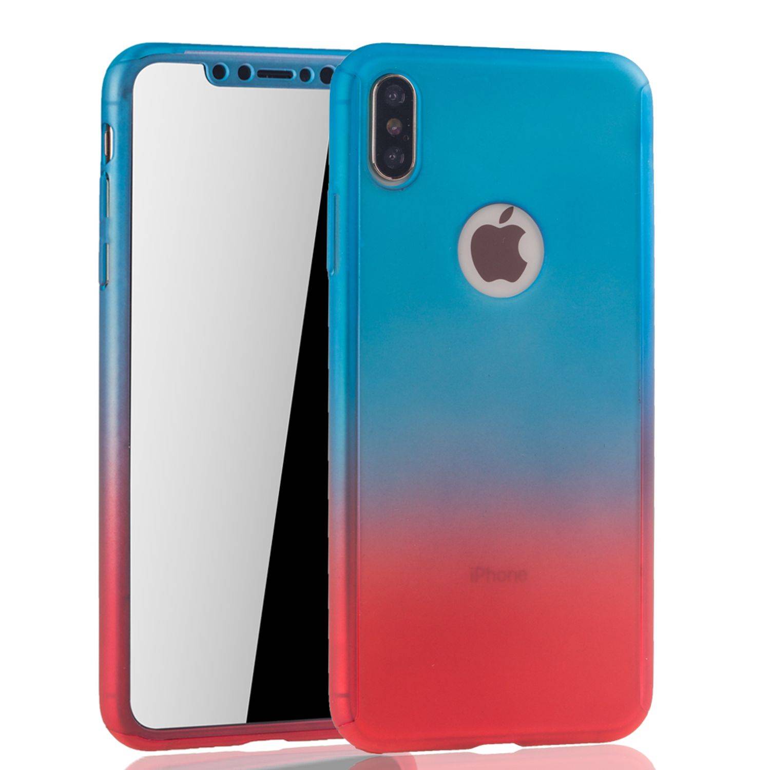 Apple iPhone XS Max Handyhülle 360 Grad Schutz Full Cover Mehrfarbig