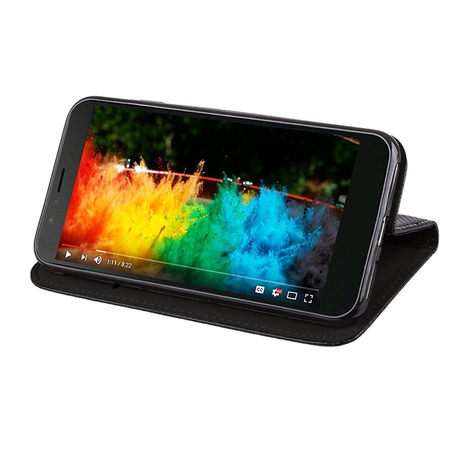 LG K22 Handyhülle Bookcover Schwarz