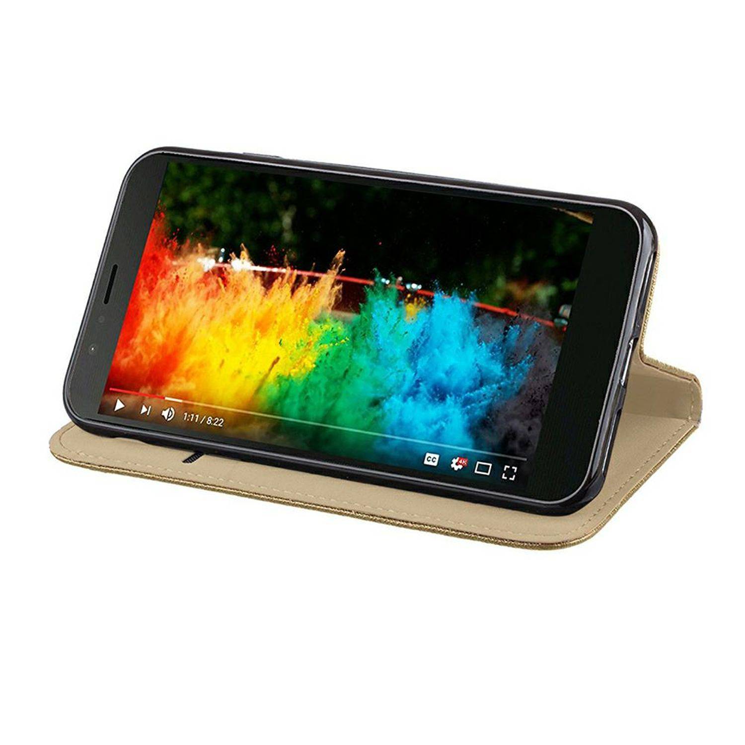 Huawei P40 Lite 5G Handyhülle Bookcover Gold