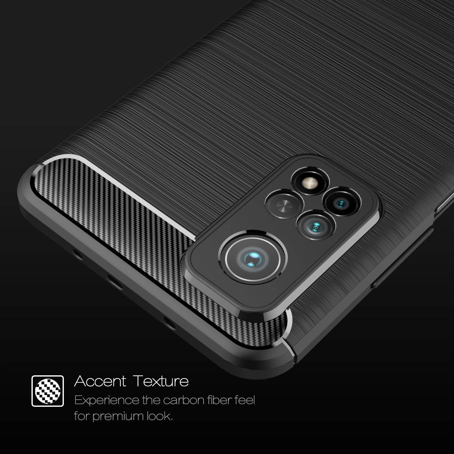 Xiaomi Mi 10T Handyhülle Backcover Schwarz