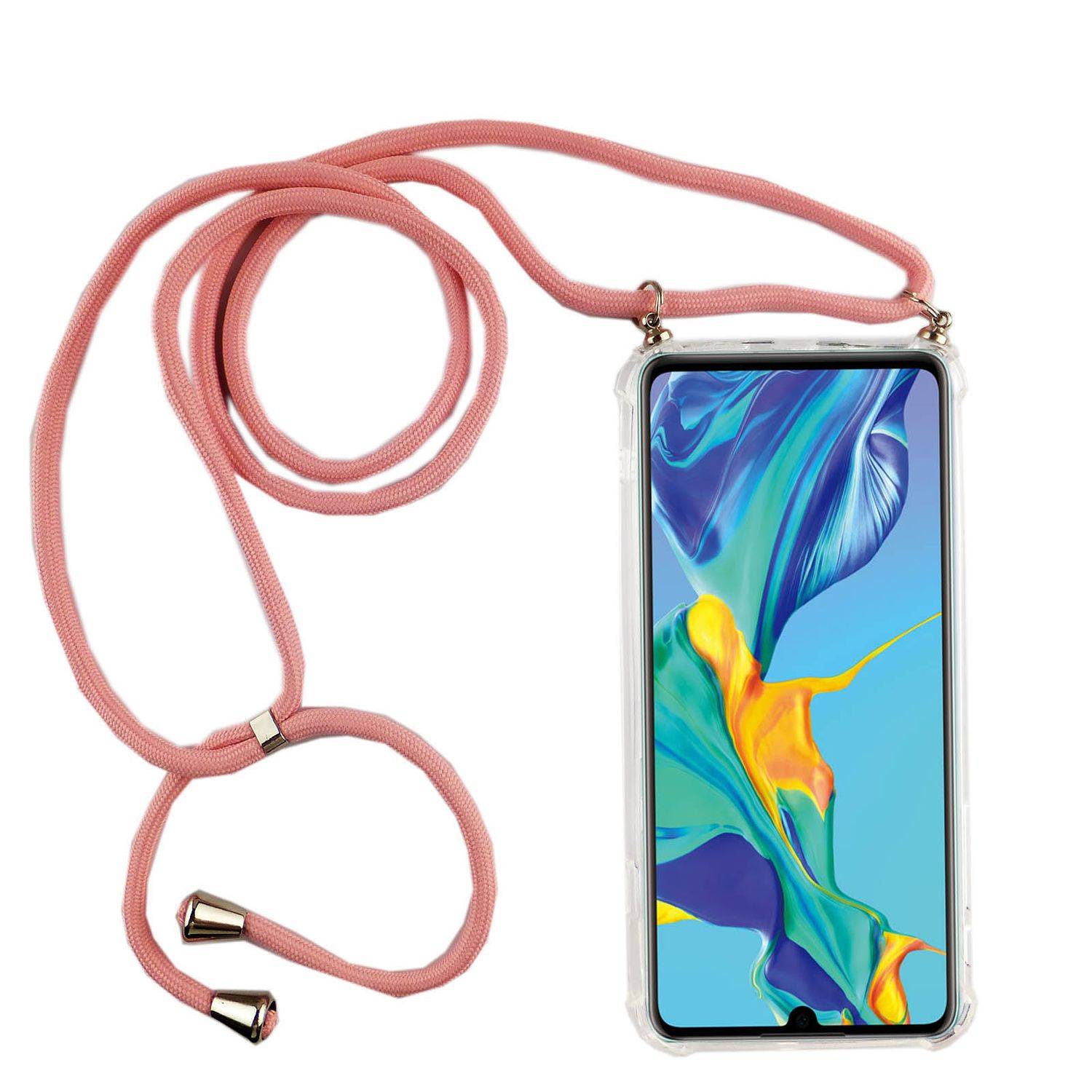 Huawei P30 Handykette Handyhülle Umhängetasche Transparent