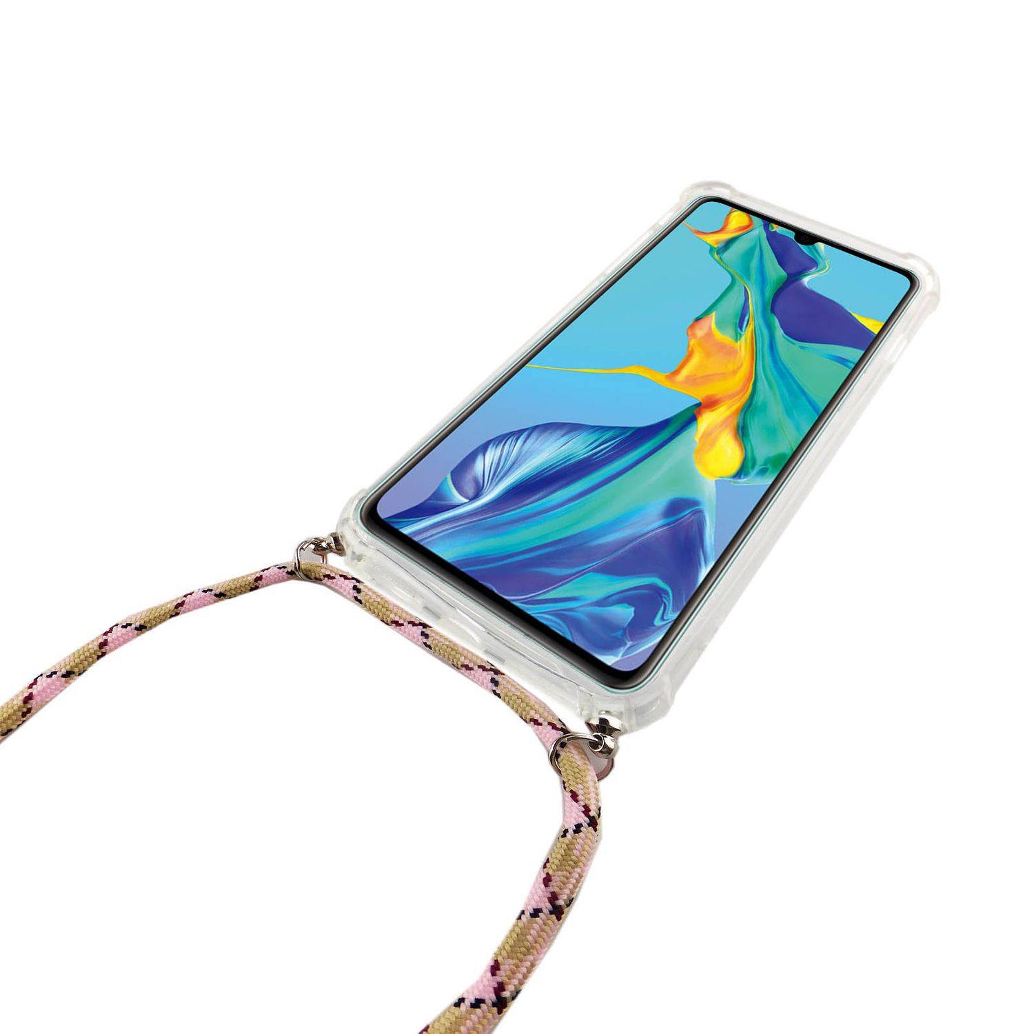 Huawei P30 Lite Handykette Handyhülle Umhängetasche Transparent