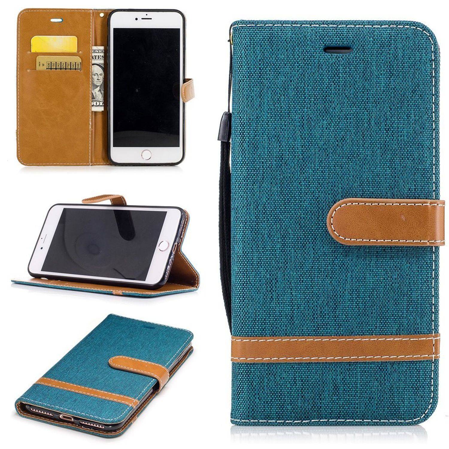 Apple iPhone 8 Plus Handyhülle Bookcover Grün