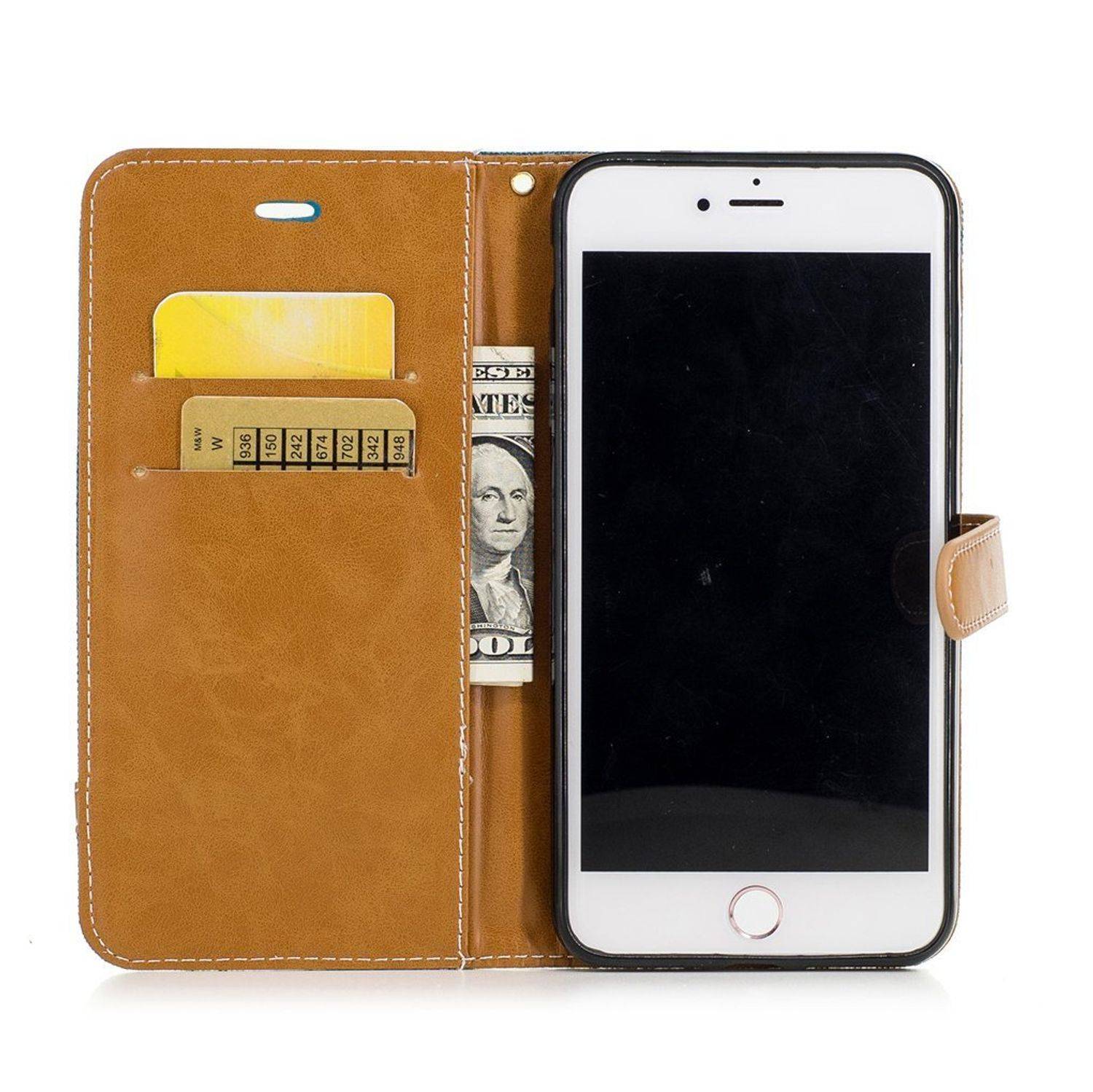 Apple iPhone 8 Plus Handyhülle Bookcover Grün