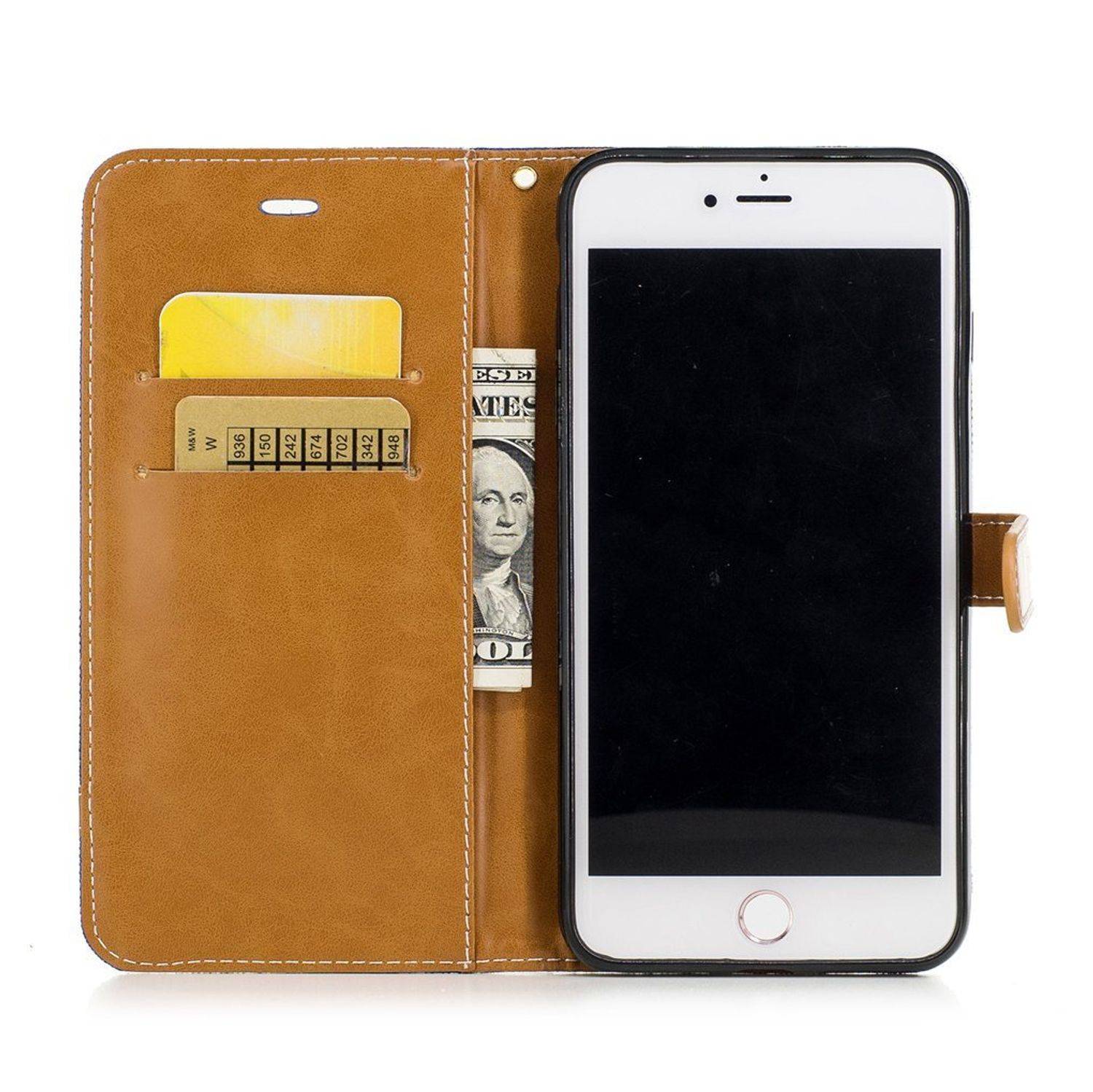 Apple iPhone 8 Plus Handyhülle Bookcover Blau