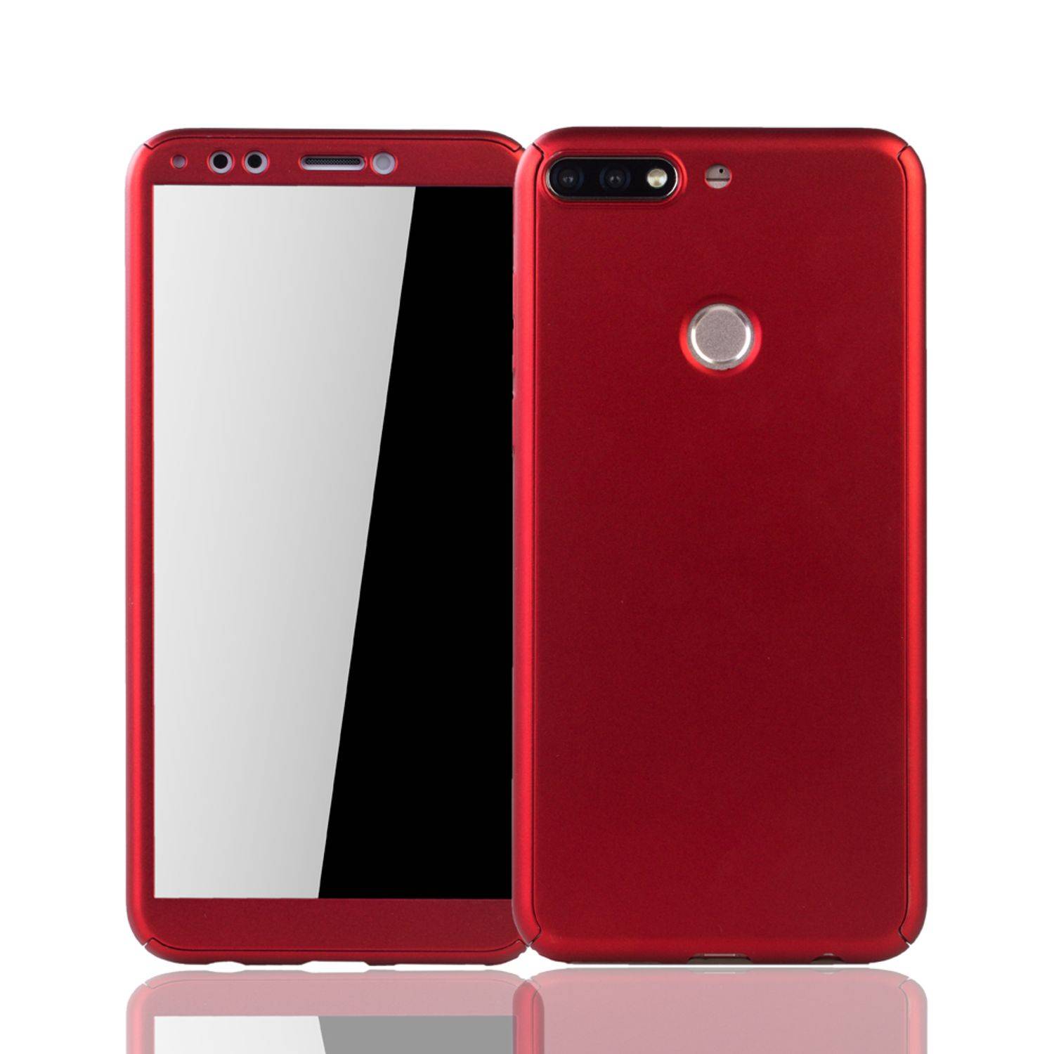 Huawei Honor 7C Handyhülle 360 Grad Schutz Full Cover Rot
