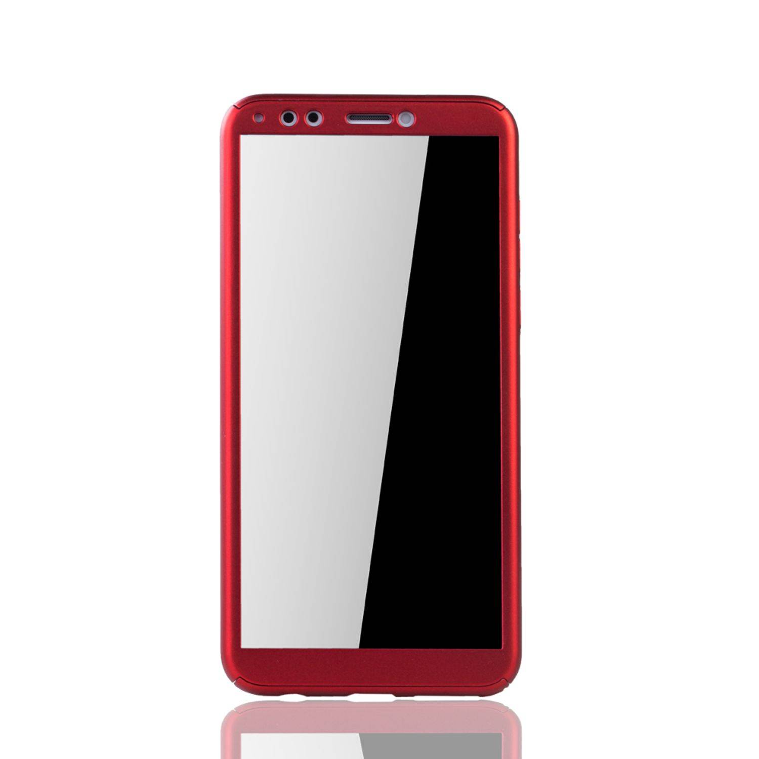 Huawei Honor 7C Handyhülle 360 Grad Schutz Full Cover Rot