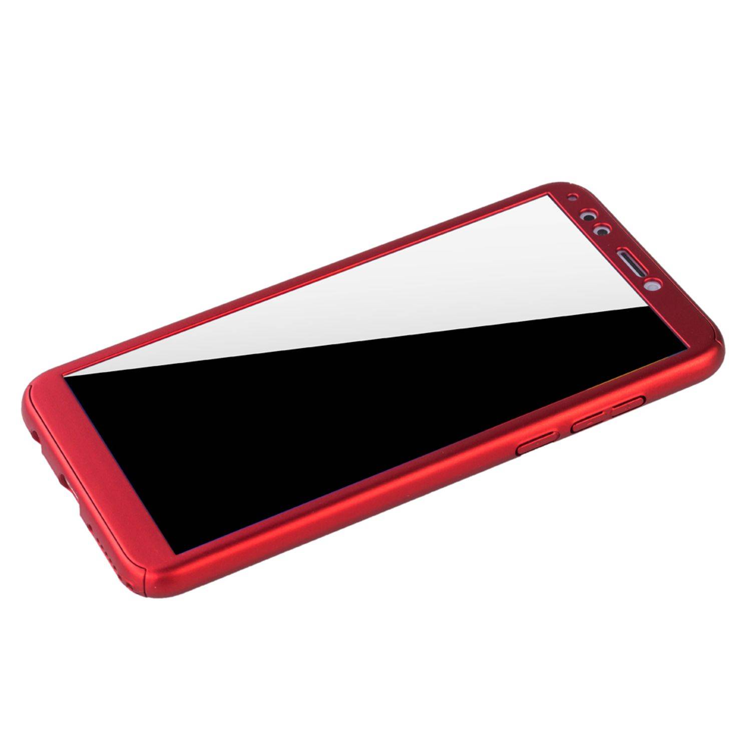 Huawei Honor 7C Handyhülle 360 Grad Schutz Full Cover Rot
