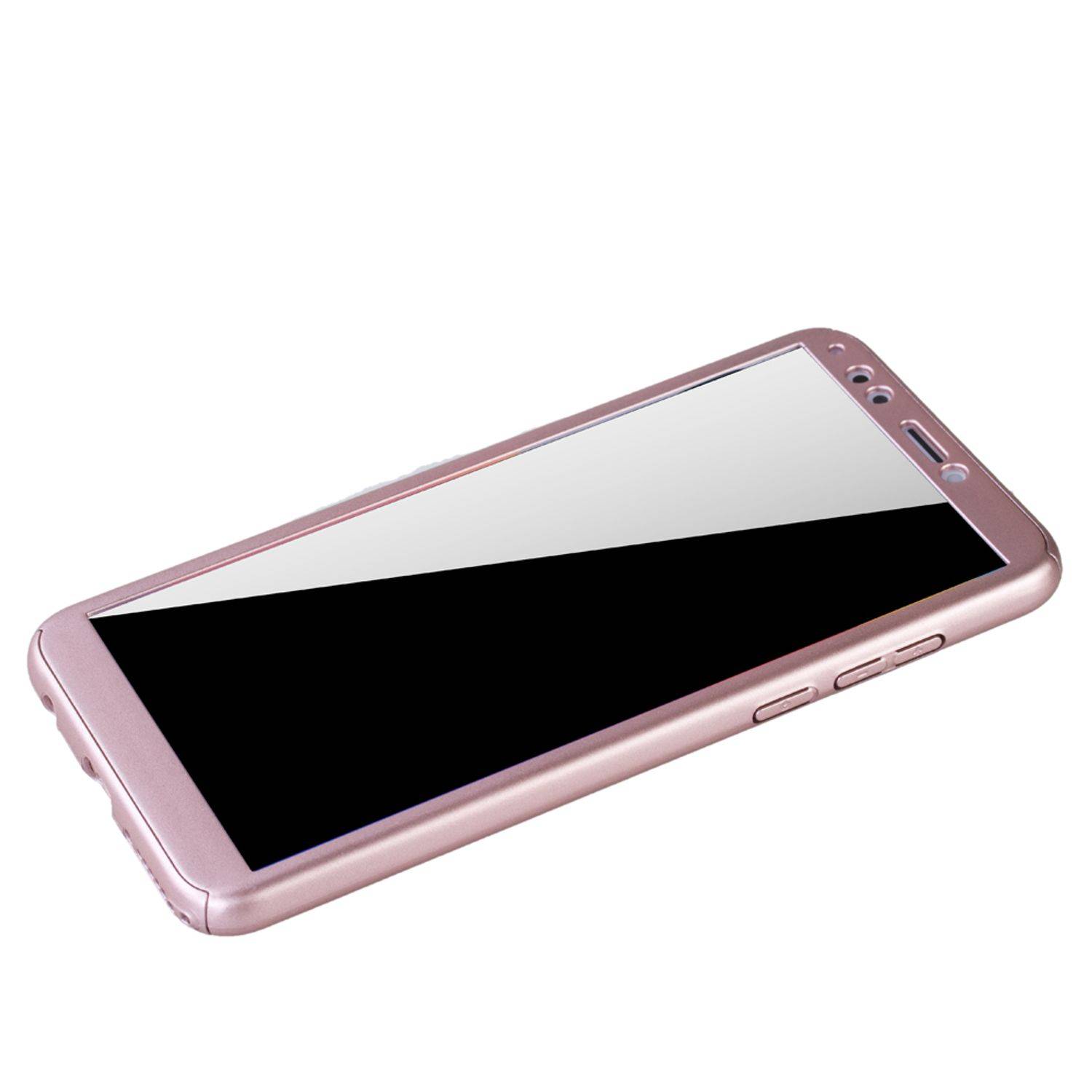 Huawei Honor 7C Handyhülle 360 Grad Schutz Full Cover Rosa