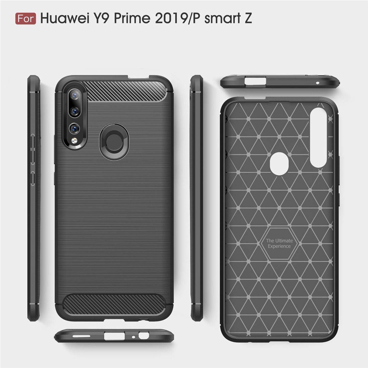 Huawei P Smart Z Handyhülle Carbon Optik Backcover Blau
