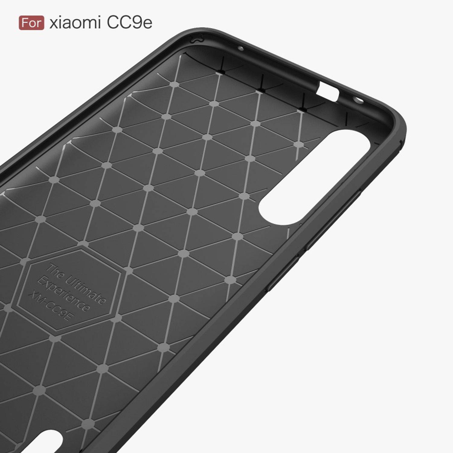 Xiaomi Mi A3 Handyhülle Carbon Optik Backcover Blau
